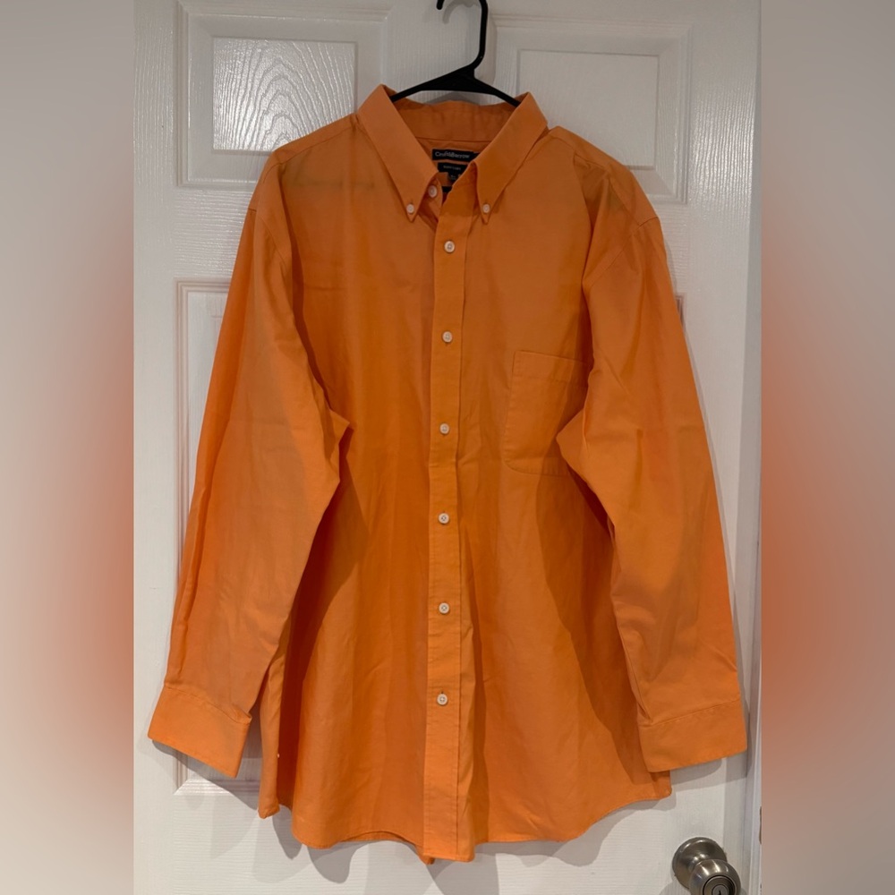 Men's Croft & Barrow Classic Fit Easy Care Orange Button Down Career Work Shirt